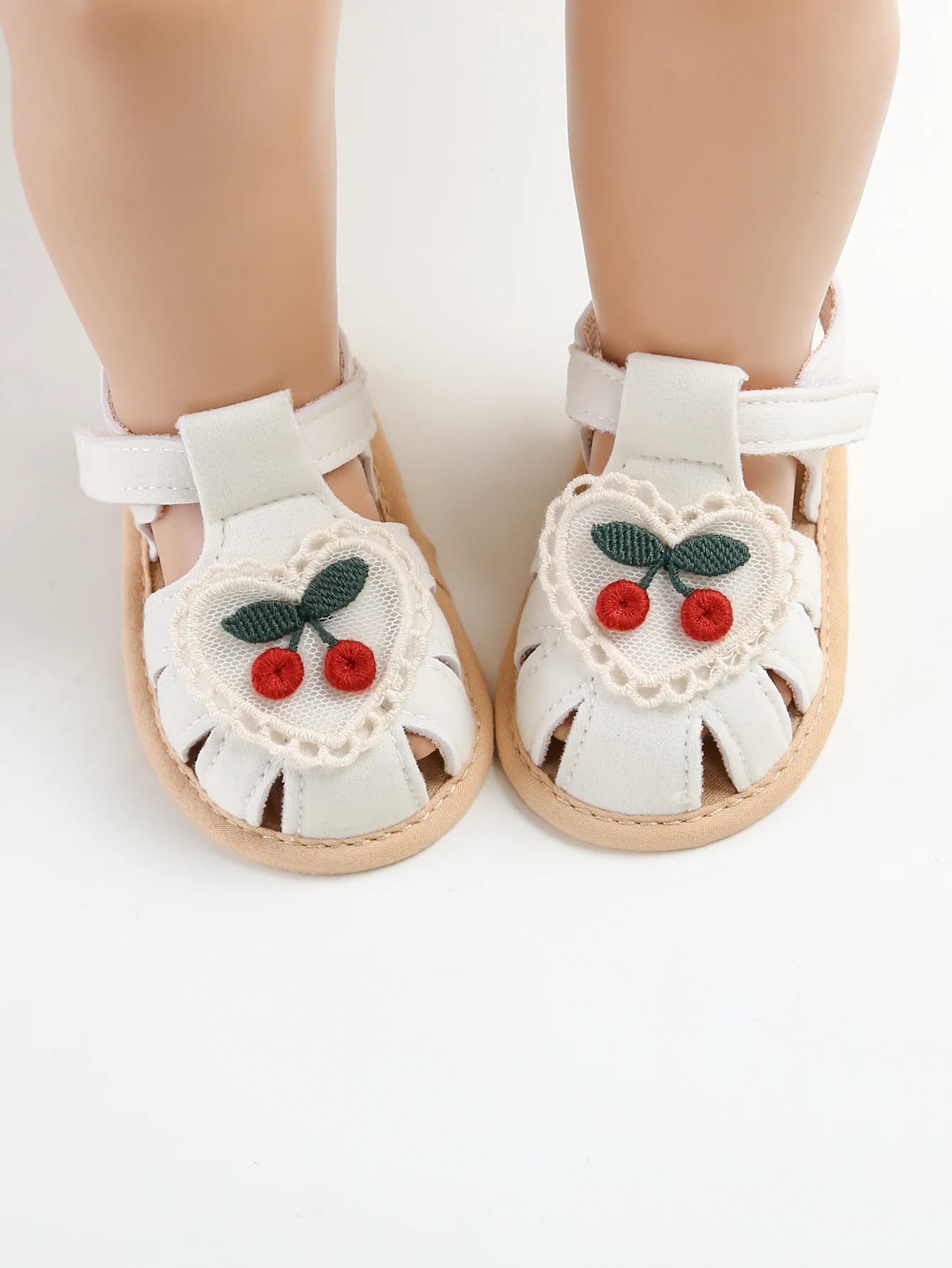 Sandali estivi per bambina con suola in tessuto a forma di ciliegia, scarpe per neonati, prime scarpe da passeggio