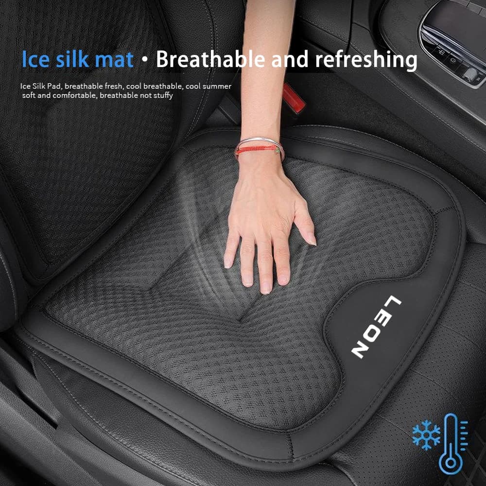 Car Seat Ice Silk Cushion Backrest Seats Protector Cover for Seat Leon Mk2 Mk1 Mk3 Ateca Breathable Seats Pad Car Accessories