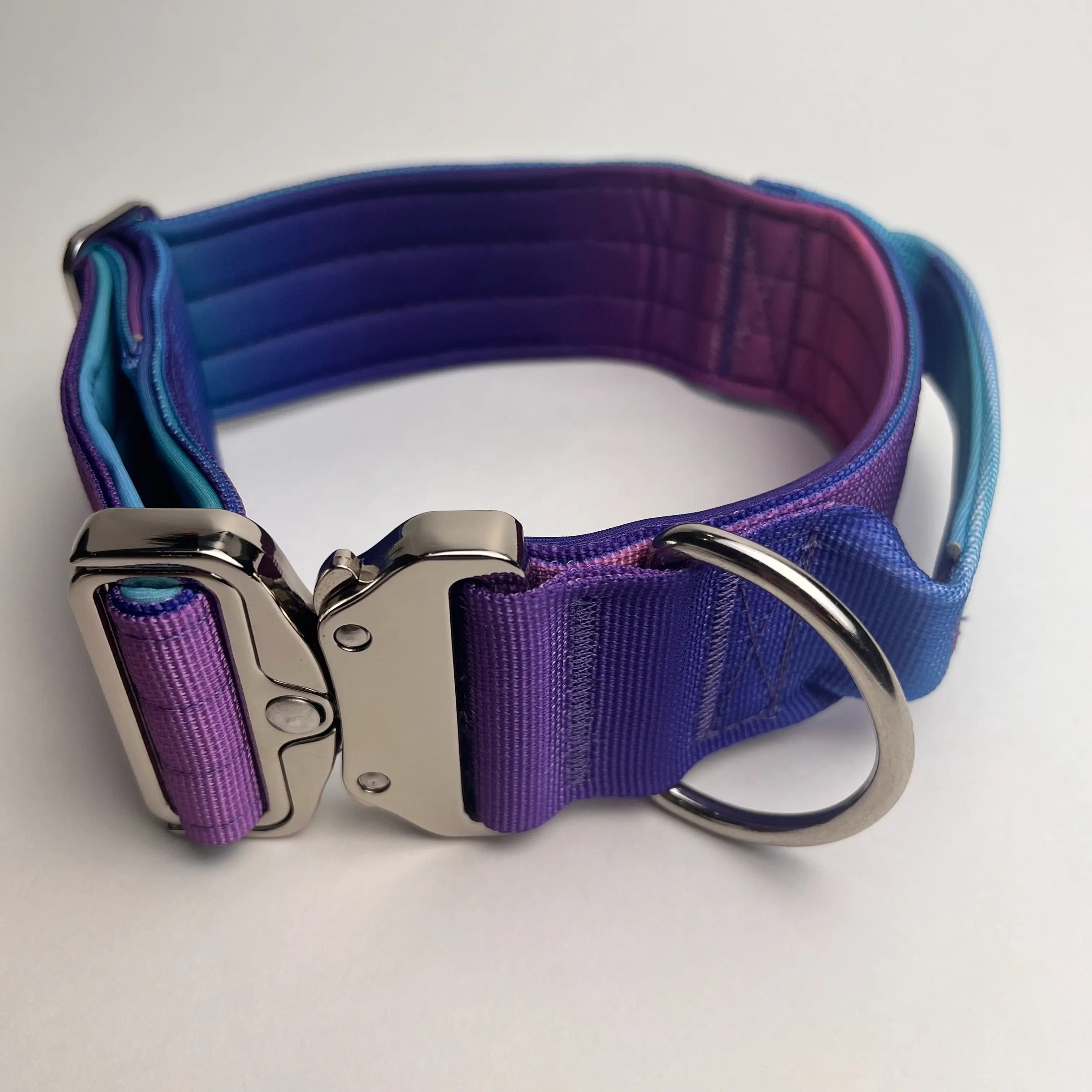Set di guinzagli per collare tattico sfumato adatto per cani di taglia media e grande Nylon ad alta resistenza + design in neoprene Larghezza 5 cm