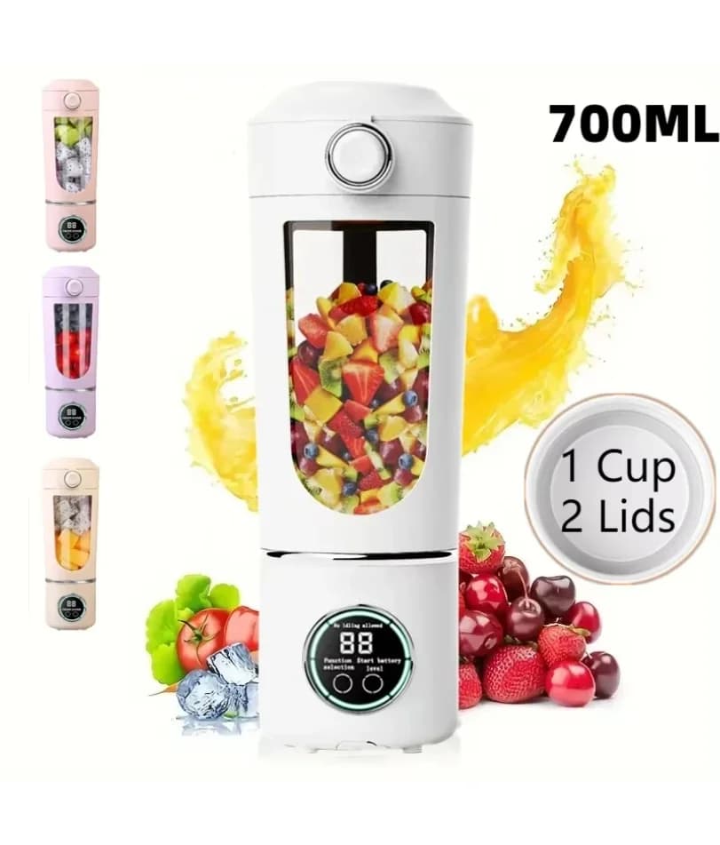 New portable blender for smoothies 700ML durable juicer steel blades 2 in 1 portable smoothie bottle blender