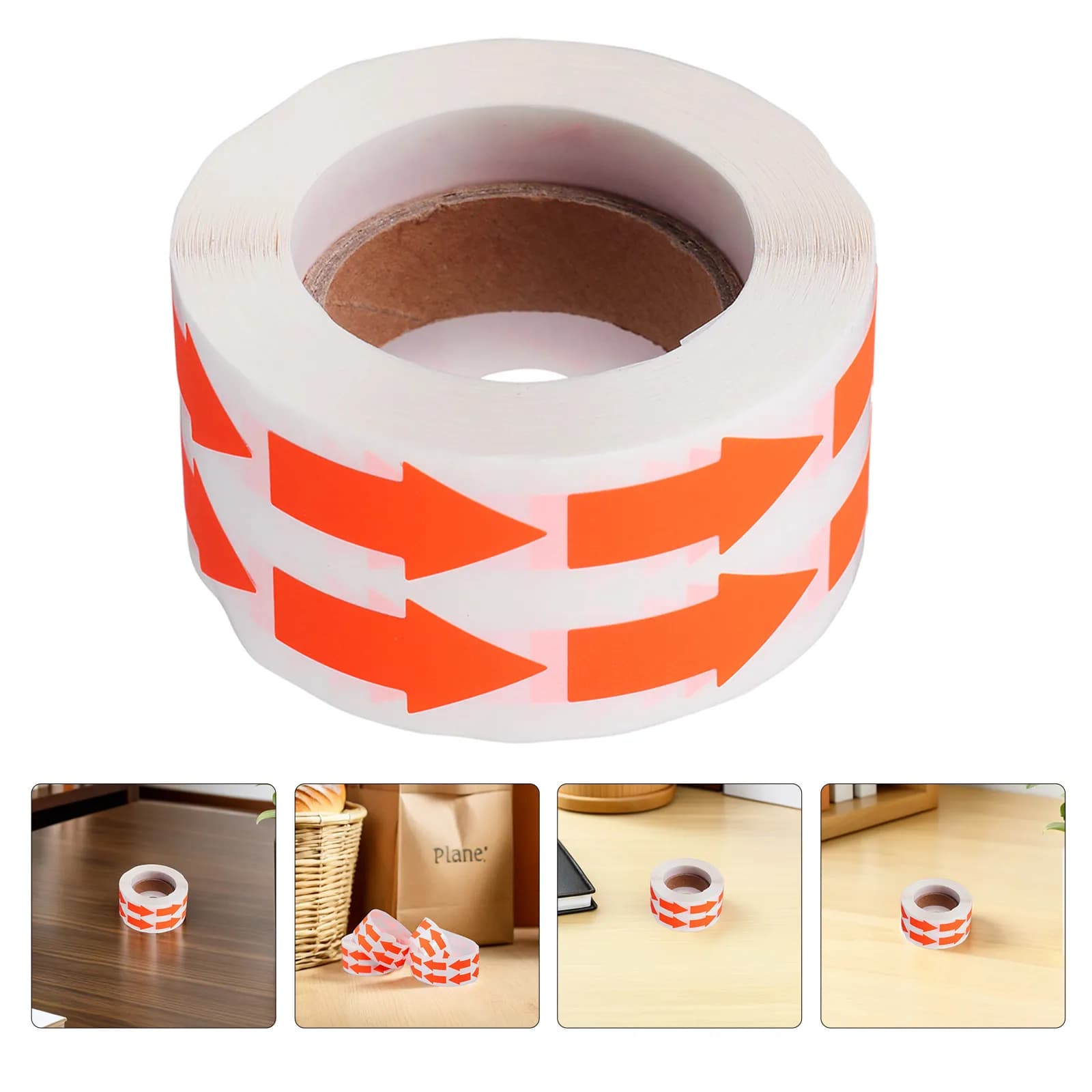 Fluorescent Arrow Stickers 2 Rolls Self Adhesive Directional Marker Labels for Office Floor Organization