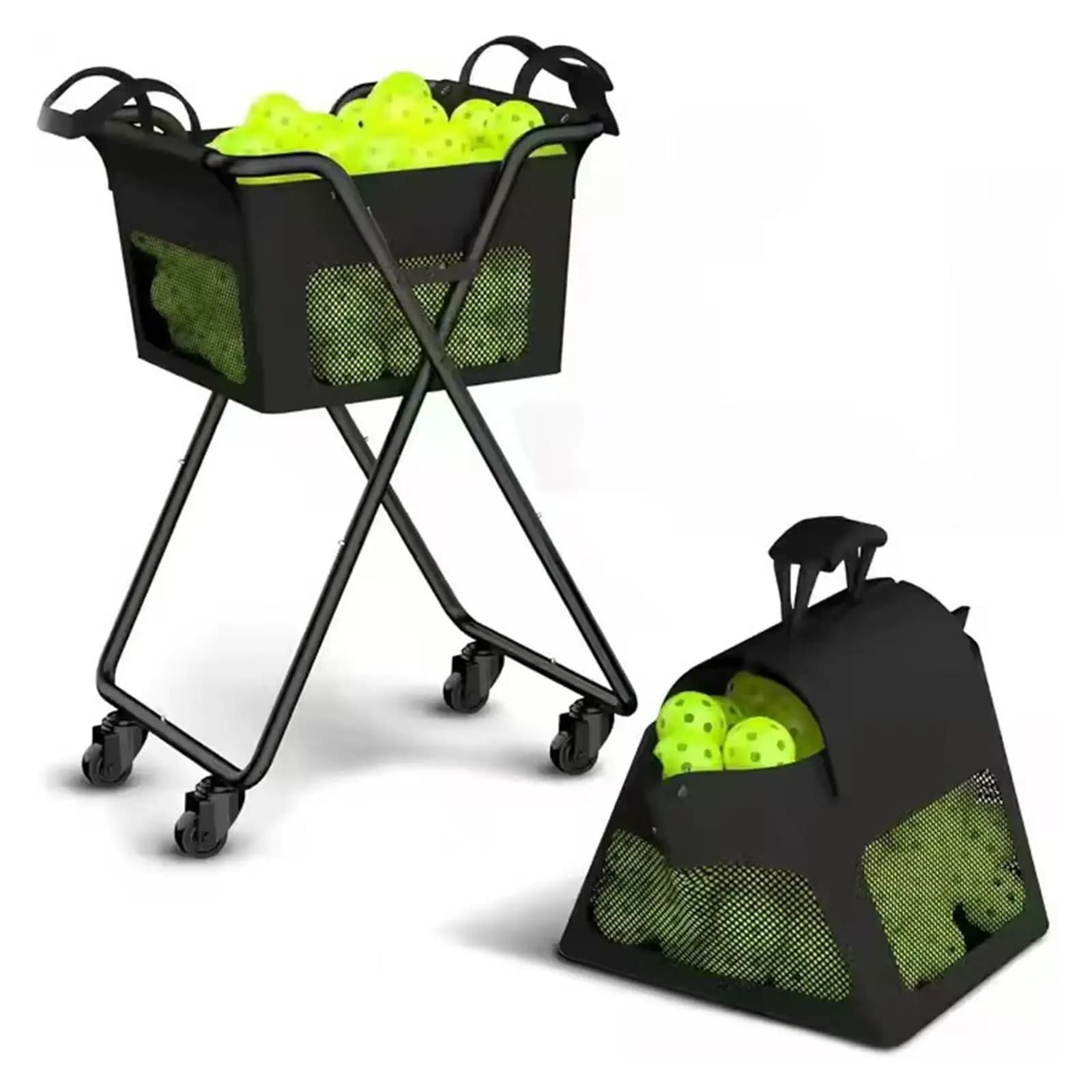 Carrello Portapalle da Tennis Leggero e Portatile, Organizzatore per Allenamento e Sale da Gioco