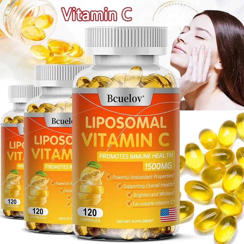 Liposomal vitamin C: promotes collagen production, supports skin, immune health, powerful antioxidant, energy supplement
