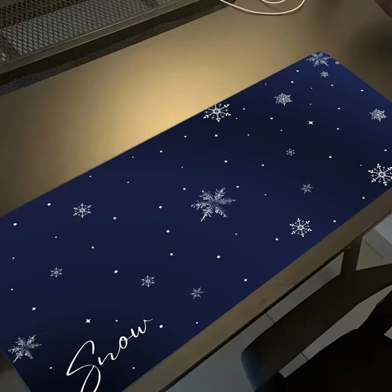 Tappetino per mouse grande con fiocco di neve, balena blu, delfino, decorazioni per PC, tappetini per mouse, organizer da scrivania, tappetino per mouse da tavolo per computer