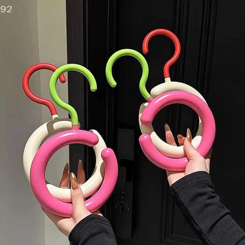Dopamine Hook Clothes Hanger 1/5pcs - Rotating Scarf Hat Bag Organizer, Non Perforated Silk Display Stand