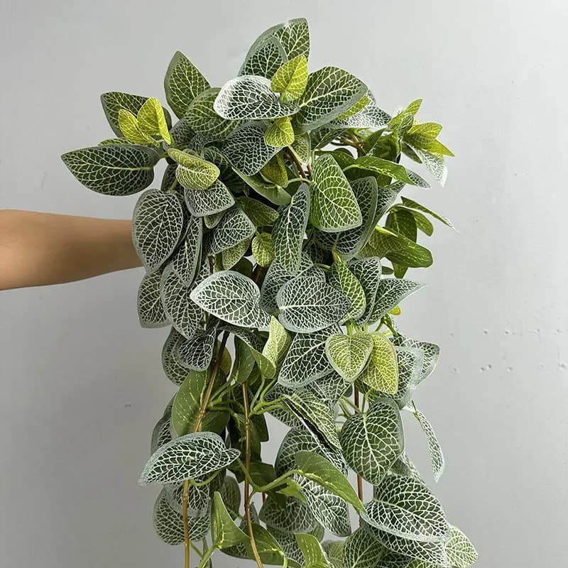 95 cm Artificial Green Plants Screws Plastic Evergreen House Balcony Wall Hanging Decoration Simulation Chicken Heart Shaped Screw Plant