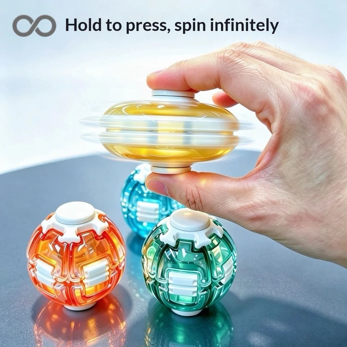 Fidget Spinner Press Rotation Stress Relief Toy Portable Decompression Sensory Toy For Office Adults Relaxation Gift