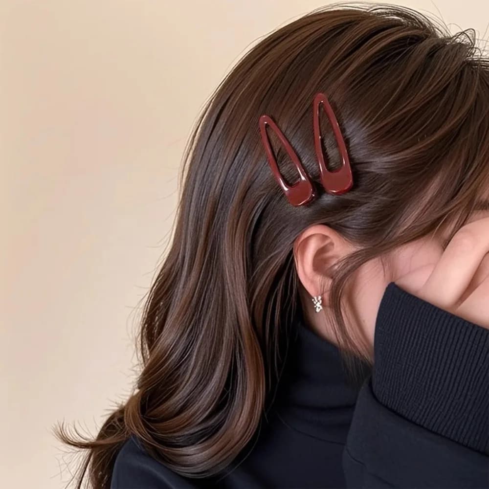 2 Hair Clips, BB Clips, Anti Slip and Durable Rectangular Hair Clips, Elegant and Simple Braided Hair Accessories