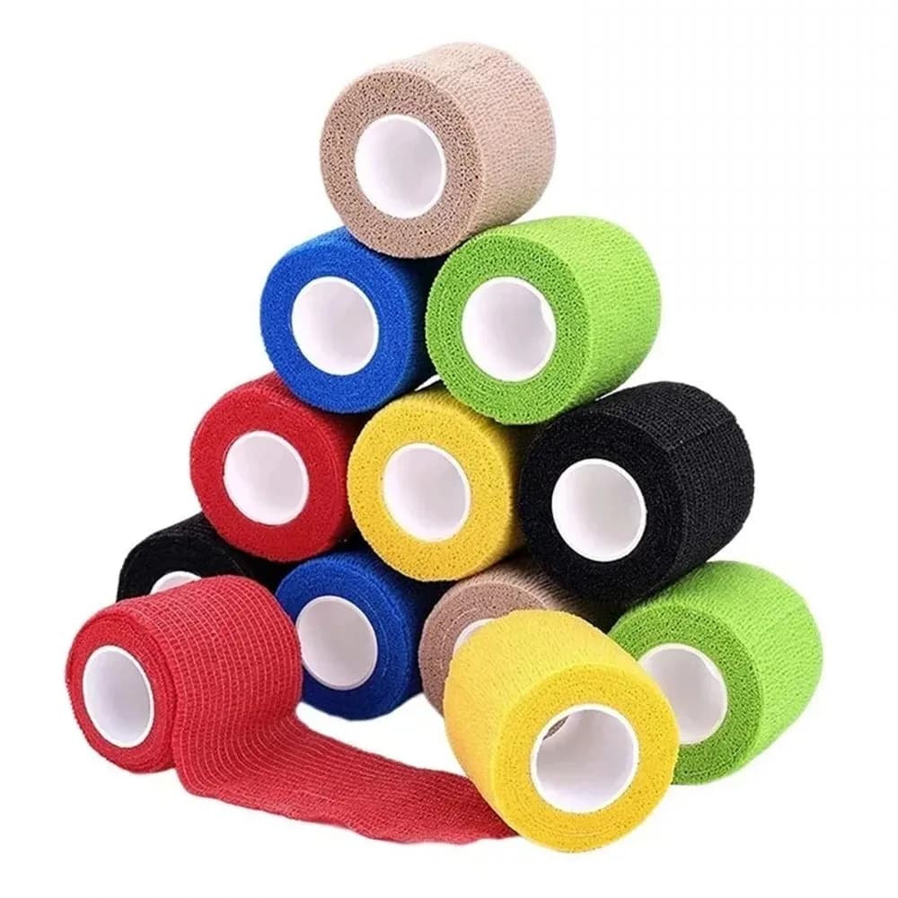 Nastro avvolgente per benda elastica autoadesiva sportiva Elastoplast per cuscinetti di supporto per ginocchio Fasciatura per nastro sportivo per dita, caviglie, palme, spalle