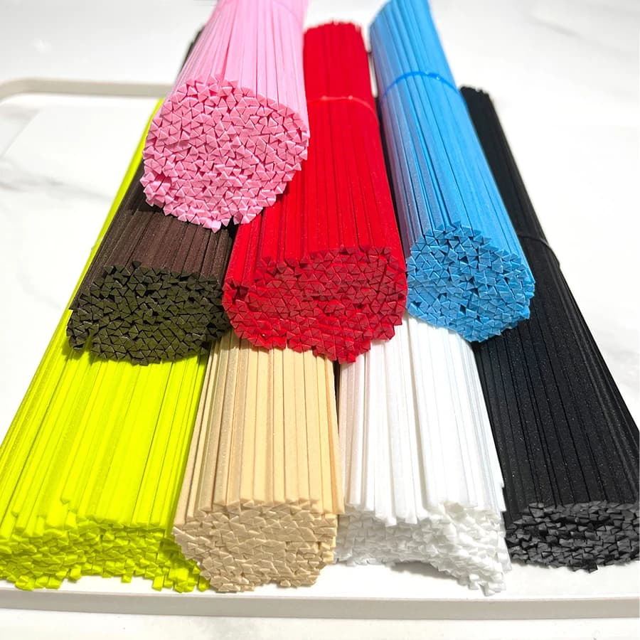 50 pz 22cm x 3mm a forma di triangolo diffusore a bastoncini in fibra bastoncini di ricambio diffusore per aromaterapia bastoncini di ricarica per olio profumato per la casa