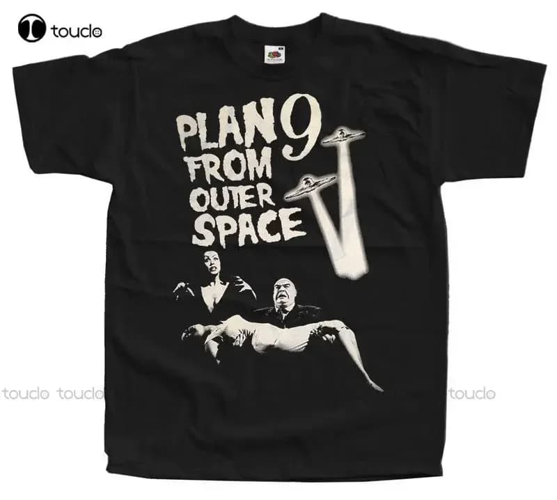 Plan 9 From Outer Space V9, Movie Poster, T-Shirt (Black) All Sizes S-5Xl Mens Golf Shirt Custom Aldult Teen Unisex Xs-5Xl