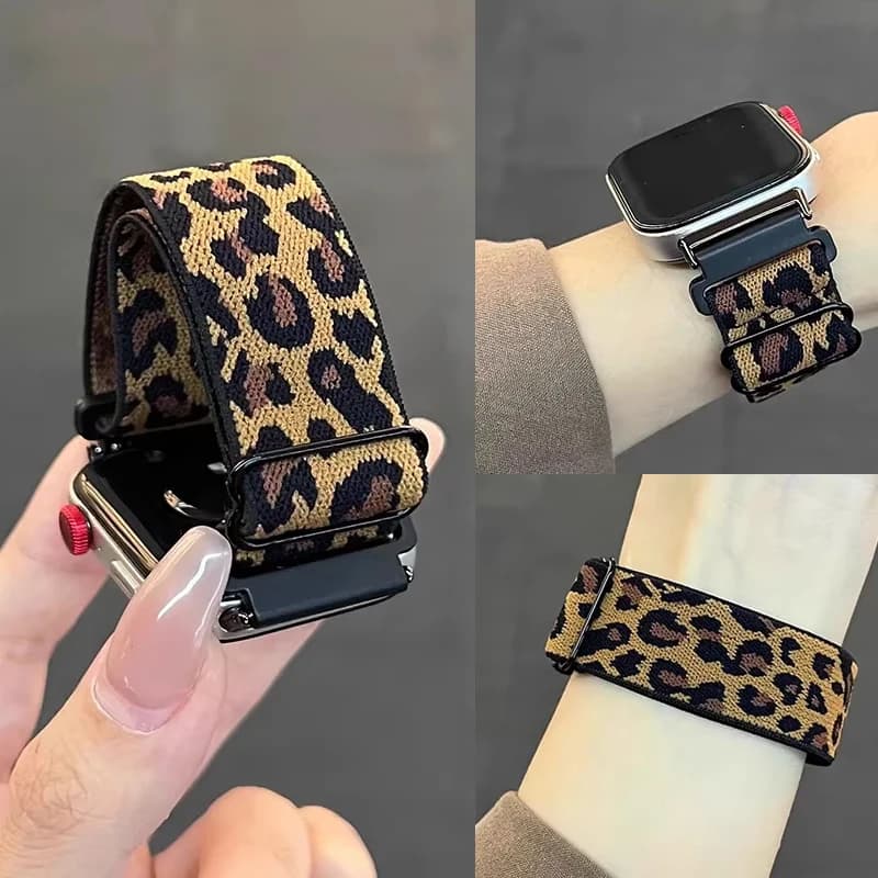 Elastic Nylon leopard Strap For Huawei Watch Fit 5-fit 5Pro Adjustable Accessories bracelet for Huawei Fit 3-4-4Pro watch band