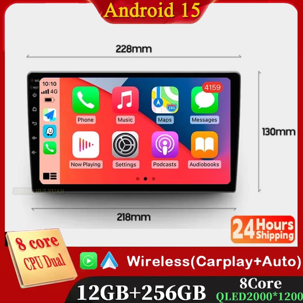 9 pollici Per Volkswagen Nissan Hyundai Kia Toyota DSP WIFI Android 15 Auto Lettore Video Multimediale Universale 2DIN Stereo Radio GPS