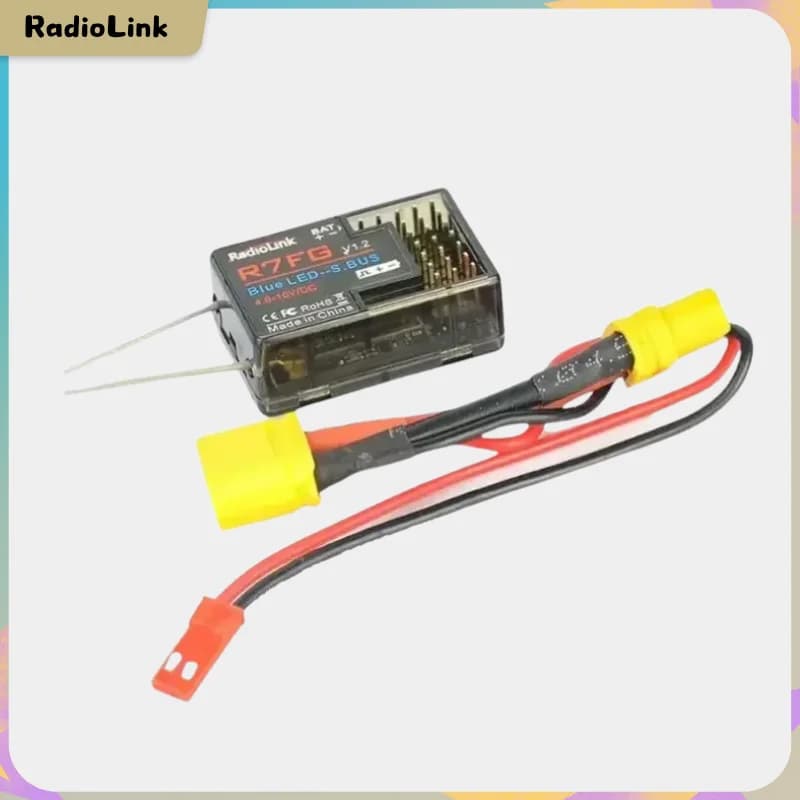 RadioLink R7FG 2.4GHz 7CH Ricevitore doppia antenna Versione giroscopica integrata ad alta tensione per trasmettitore Radiolinks RC6GS RC