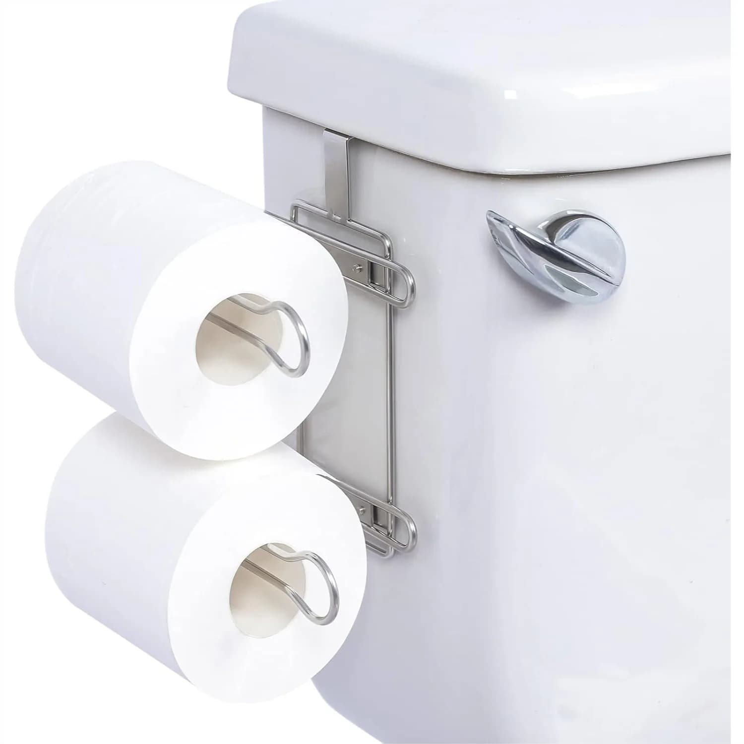 Portarotolo da Bagno Sopra il WC in Acciaio Inossidabile, Porta Carta Igienica Cromato con Installazione Facile a Scorrimento