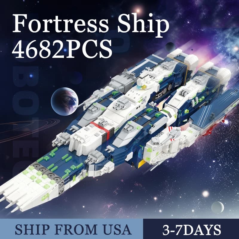 4682PCS Fortress Ship Building Blocks Robotech Warship Mecha Assembling Bricks Model Toys For Halloween Christmas Gifts