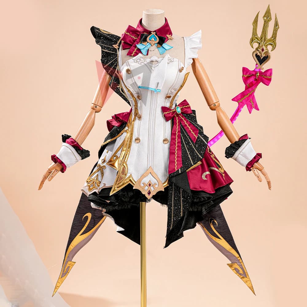 Nuovo Costume Cosplay Genshin Impact Fontaine Aikefei con Collana e Coda Personalizzabile per Feste a Tema Gioco