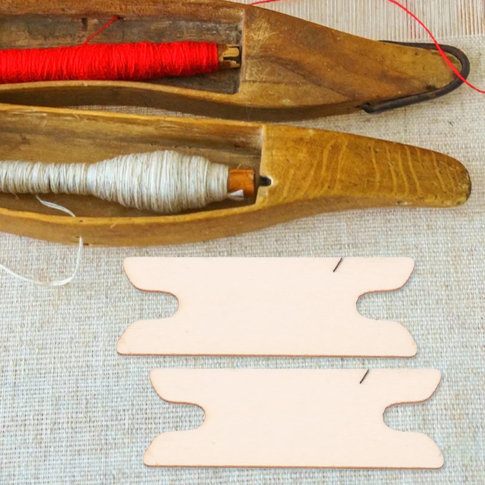 10Pcs Wooden Weaving Shuttle Sticks Compact Portable for DIY Handmade Weaving Projects Scarf Tapestry Belt Loom Accessories