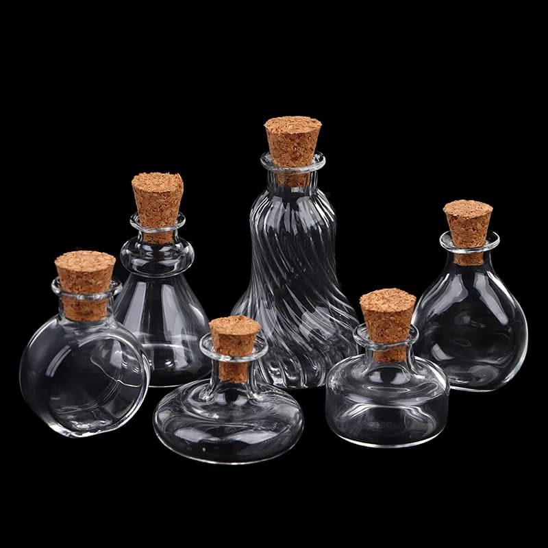 1:12 casa delle bambole vaso in miniatura bottiglia di vetro che desidera bottiglia con barattolo di caramelle di sughero modello accessorio per mobili per la decorazione della casa delle bambole giocattolo
