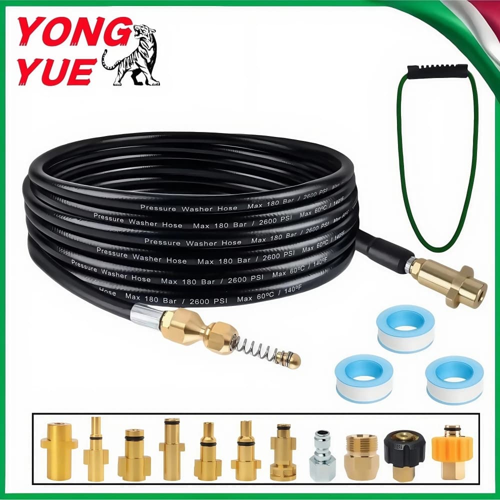 Tubo di pulizia di drenaggio 3 ~ 50m Tubo di pulizia ad alta pressione Tubo di pulizia Kit per la pulizia delle fogne Karcher Bosch Elitech Nilfisk Lavor Parkside Huter Hammer Kranzle
