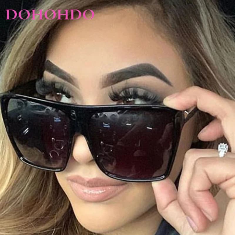 Occhiali da Sole Oversize Quadrati alla Moda per Uomo e Donna, Design di Marca, Occhiali Estivi da Viaggio, Protezione UV400, Gafas De Sol Mujer