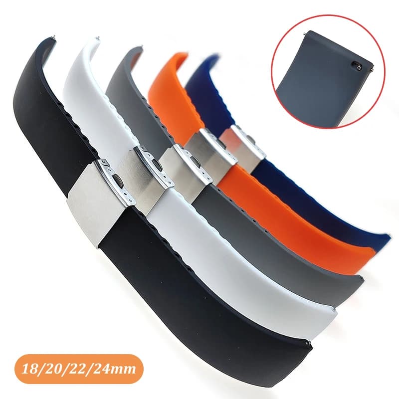 Simple Silicone Silicon Watch Strap 18/20/22/24mm Universal Rubber Strap for Swatch for Women's Sports Bracelet