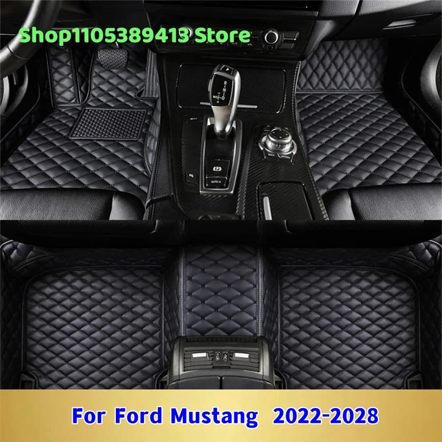 Tappetini per Auto in Pelle Personalizzati per Ford Mustang 2022 2023 2024 2025 2026 2027 2028