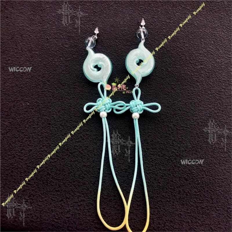 Wuthering Waves Qingxiao Full Set Hair Ornament Earrings Cosplay Accessory Overture Dress Party Role Play Clothing Everyday Game