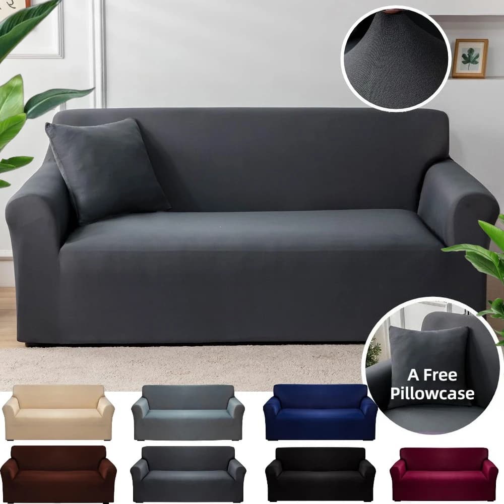 Modern Couch Cover Stretch Loveseat Sofa Cover Cushion Couch Solid Color Non Slip Washable Furniture Protector Sofa Slipcover