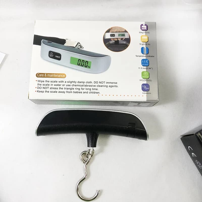 Bilancia Digitale Portatile per Bagagli 50kg/110lb con Display LCD, Bilancia Elettronica Tascabile per Valigie e Viaggi