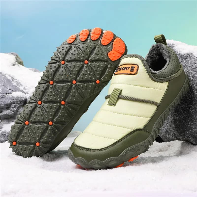 Stivali da neve invernali da donna e da uomo | Stivaletti caldi alla caviglia con supporto per l'arco plantare | Suola a caduta zero | Scarpe da trekking per esterni con punta larga