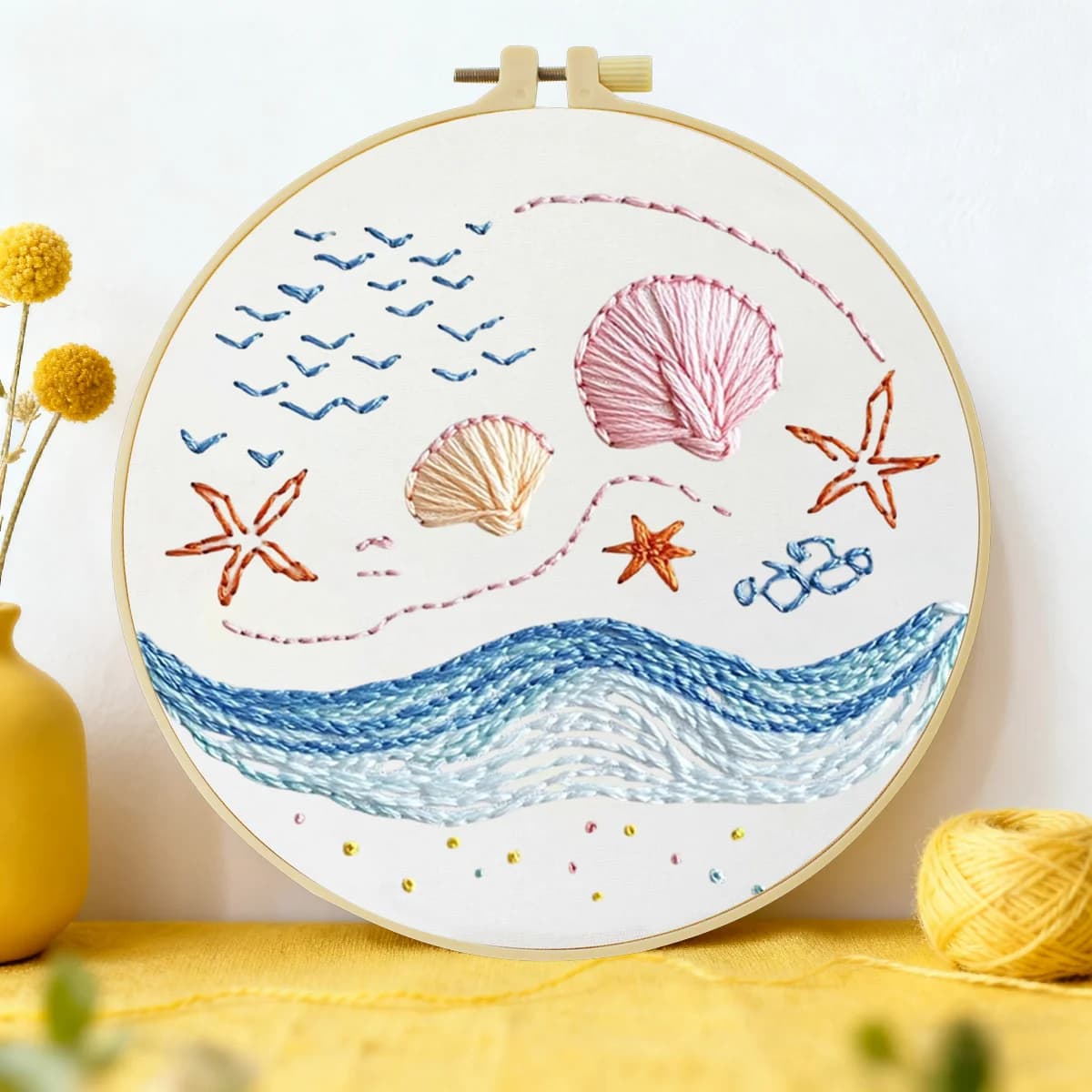 1 pz 20X20 CM/15X15 CM 7.87/6.3 pollici Mare Ricamo Starter Kit FAI DA TE kit di ricamo FAI DA TE manualidades cucito arte Set per Principiante
