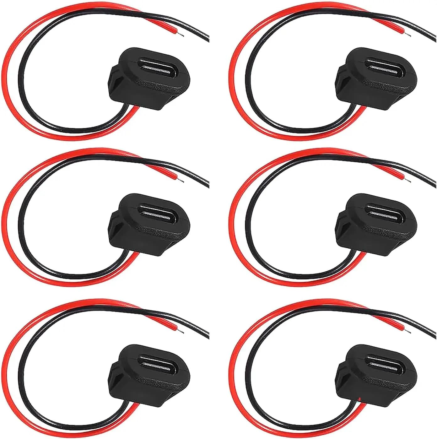 Connettore a 2 Pin Tipo C per Chassis, 6 Pezzi, Presa Impermeabile con Clip, Interfaccia USB C 3A per Elettrodomestici