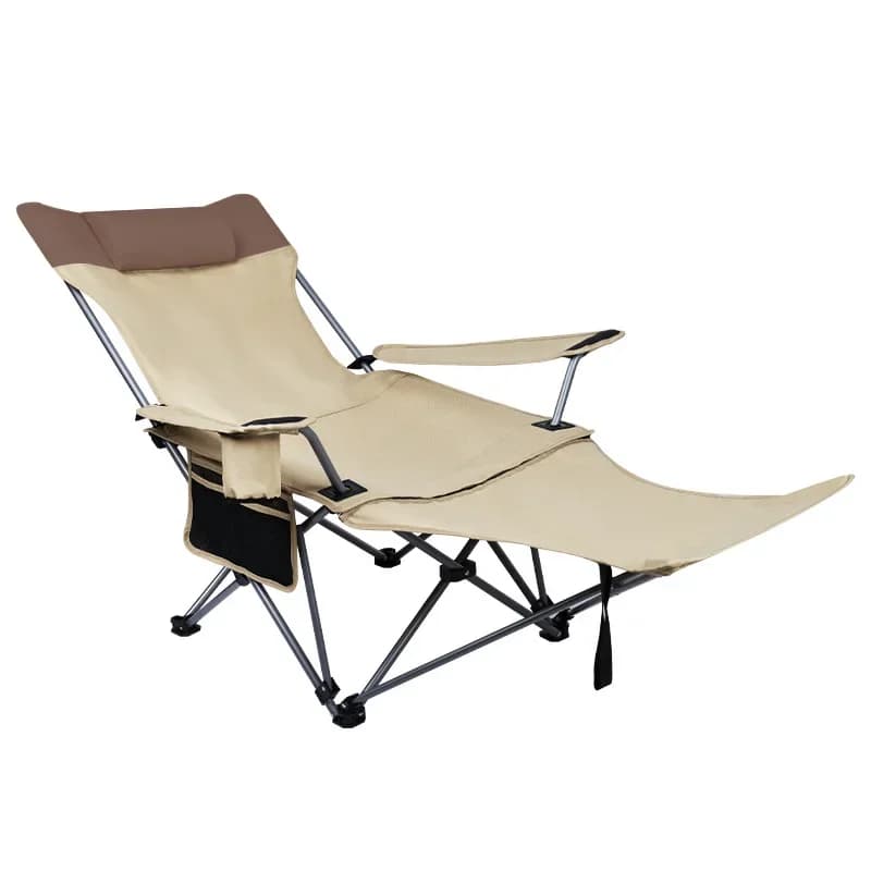 Sedia Pieghevole da Campeggio, Sedia Reclinabile Portatile con Poggiapiedi, Sedia 2-in-1 per Campeggio e Riposo