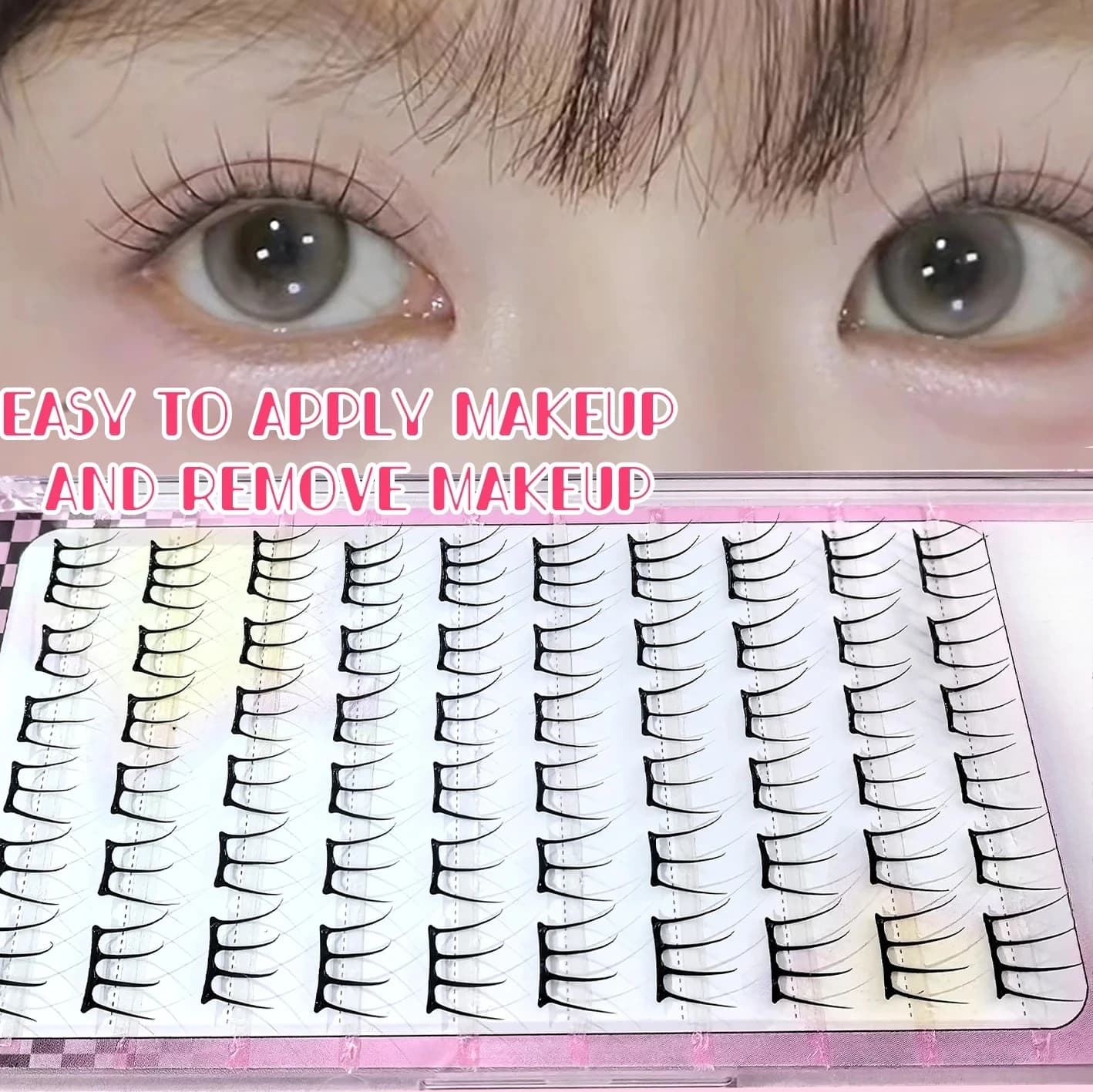 300 Pieces of Korean Style Faux Eyelashes, Design Inspired by K-pop, Effetto Fumetto, Voluminose e Sottili, Autoadesive, Perfect for Daily Use