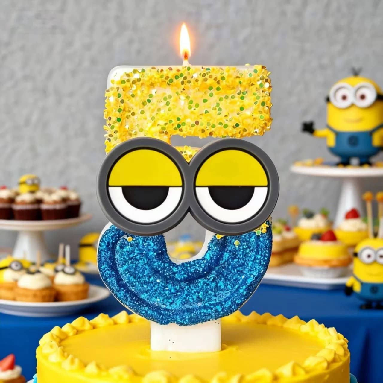 Candela gialla Banana Man Numero 0-9 Decorazione candela torta di compleanno Banana Man Festa di compleanno Cake Topper Baby Shower Decor Regalo