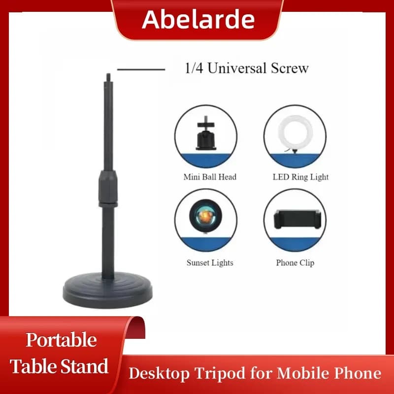 Universale 1/4 Vite Estendi Treppiede Supporto per luce Fotografia Staffa per luce con supporto per telefono per lampada per luce video a LED per telefono