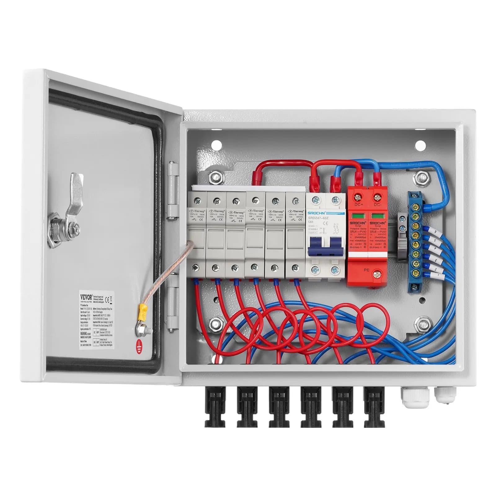 Scatola di combinazione fotovoltaica solare 6 stringhe 15A per sistema di pannelli solari, custodia in acciaio IP65