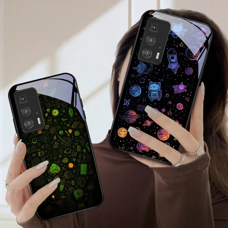 Violet Star River Pattern For Motorola Moto Edge 20 Lite 30 Pro 40 Neo 50 Ultra G14 G22 G24 Power 34 G35 X30Pro Glass Phone Case