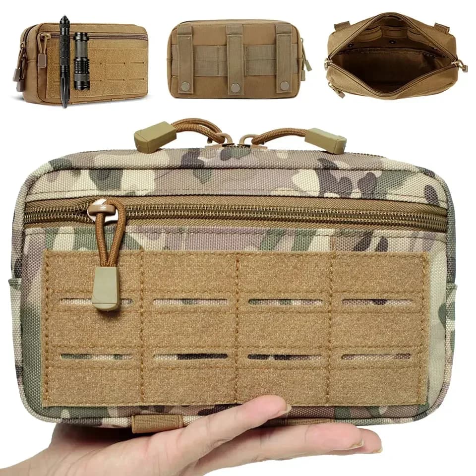EDC Molle Marsupio tattico Marsupio compatto multiuso Marsupio Borse mediche Custodia per telefono Accessori per la caccia all'aperto
