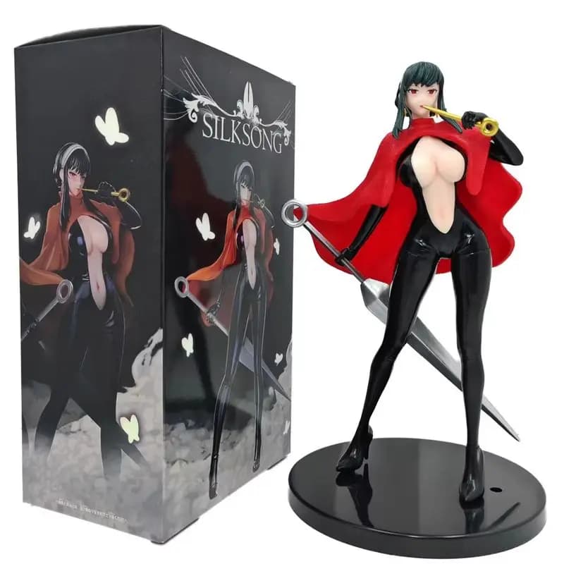 Figura Anime SPY × Family Hollow Knight Hornet Yor da 23cm, Action Figure Hentai con Maschera Sostituibile, Modellino da Collezione in PVC