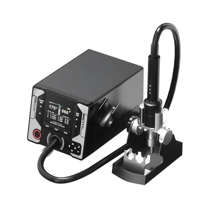 Pistola termica con controllo della temperatura curvo, controllo digitale intelligente della temperatura, tavolo per saldatura e smontaggio ad alta potenza da 1200W