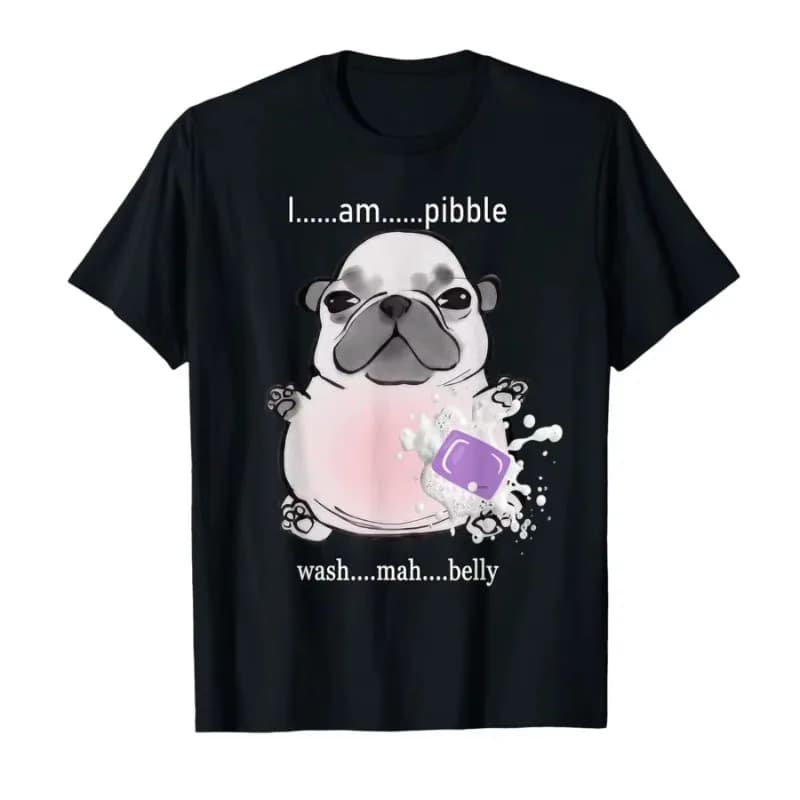 T-shirt da donna I Am Pibble Wash My Belly Pibble Meme Funny Dog Brainrot, a maniche corte, abbigliamento estivo Y2K