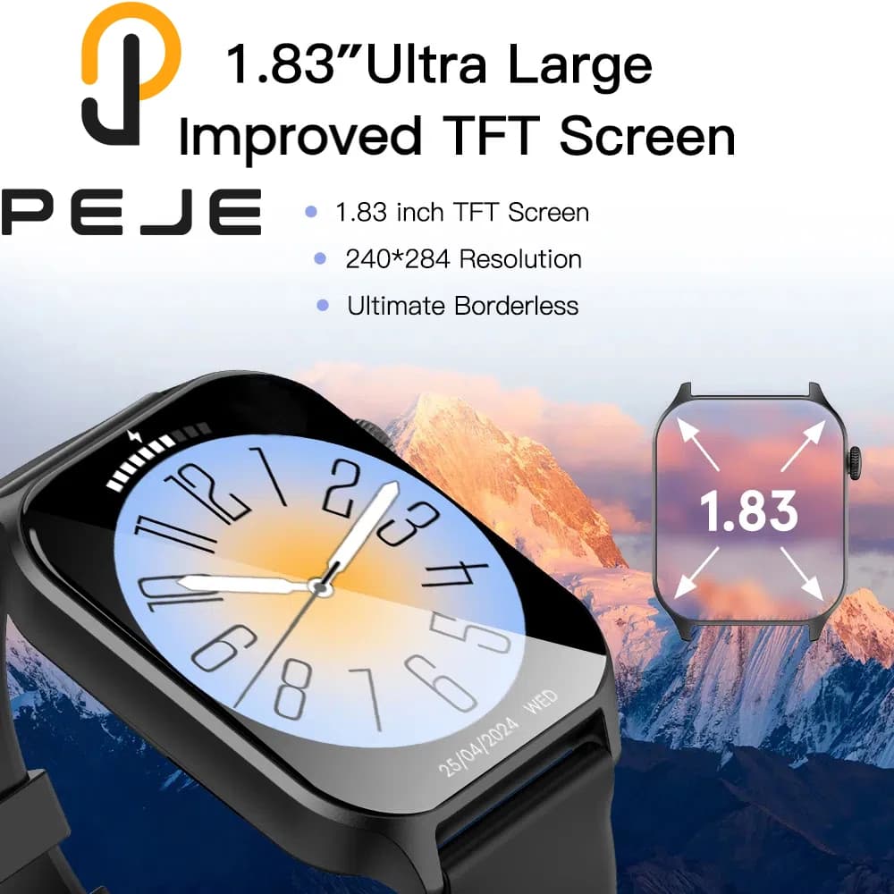 1pc Smartwatch for women, 4.65 cm outdoor digital fitness watch with multiple functions for everyday use, for iOS and Android