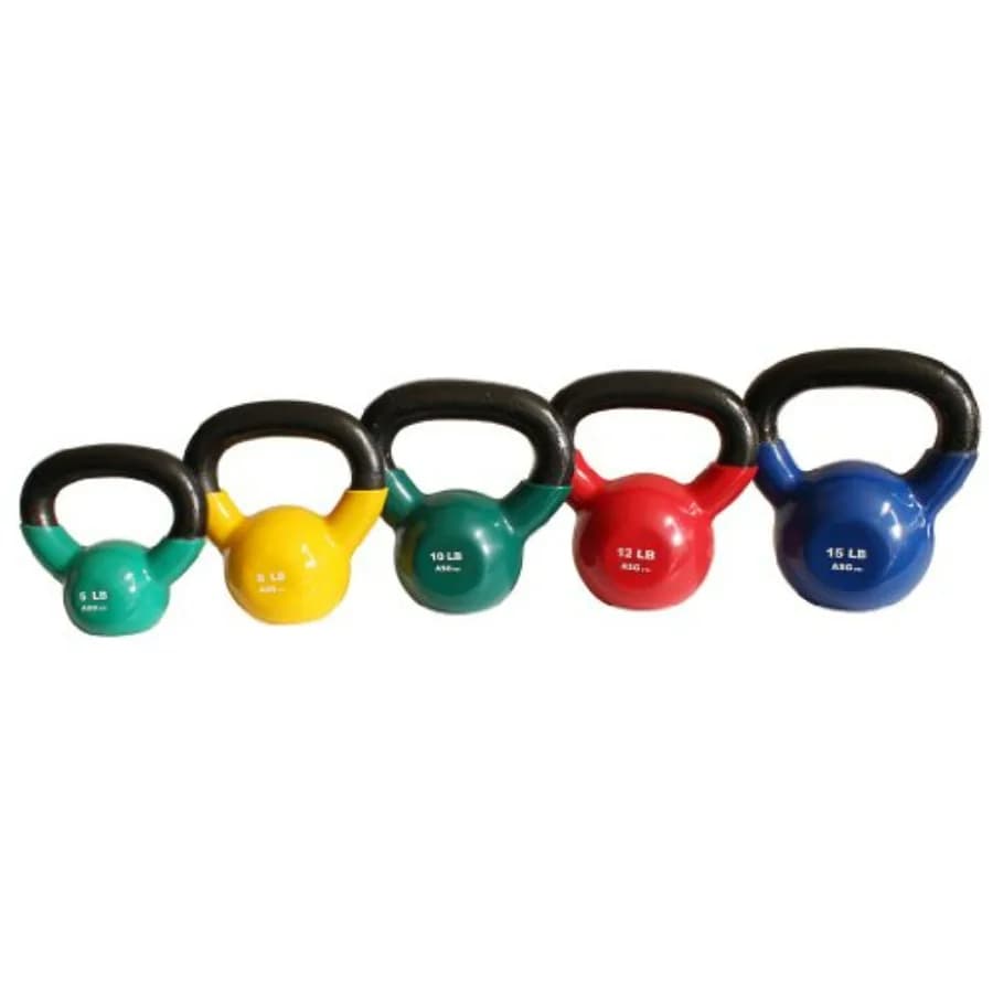 Set Kettlebell in vinile - 5, 8, 10, 12, 15 libbre Ottimo regalo.