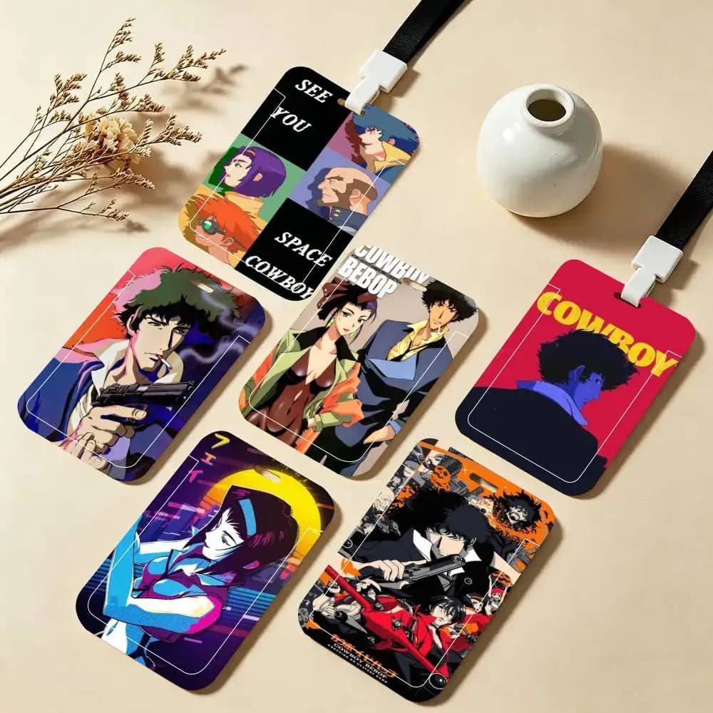 Porta Badge Anime Cowboy Bebop con Cordino da Collo, Portachiavi e Porta Tessere per Lavoro