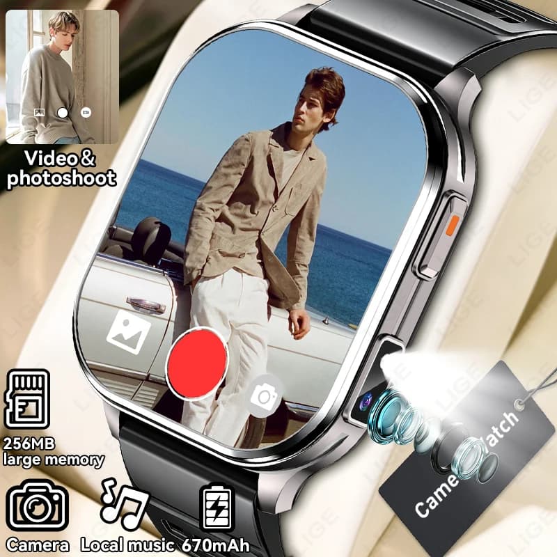 Nuovo Smartwatch LIGE per Uomo e Donna con Fotocamera, Registrazione Video, Musica Locale, Monitoraggio Salute e Sport, 670mAh, Display 2.01", Chiamate BT