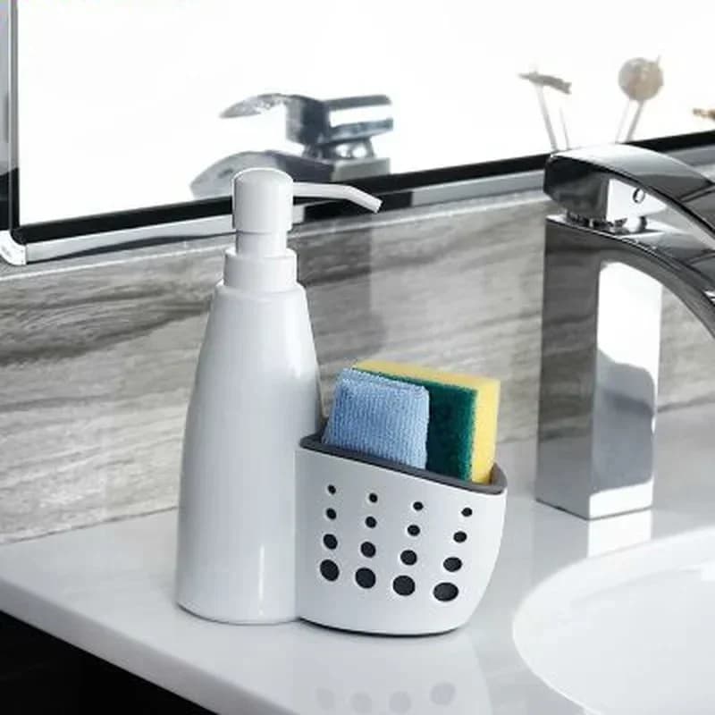 Scatola portaoggetti per dispenser due in uno per bagno domestico Contenitore multifunzione per detersivo liquido Spugna Scolapiatti Portasapone