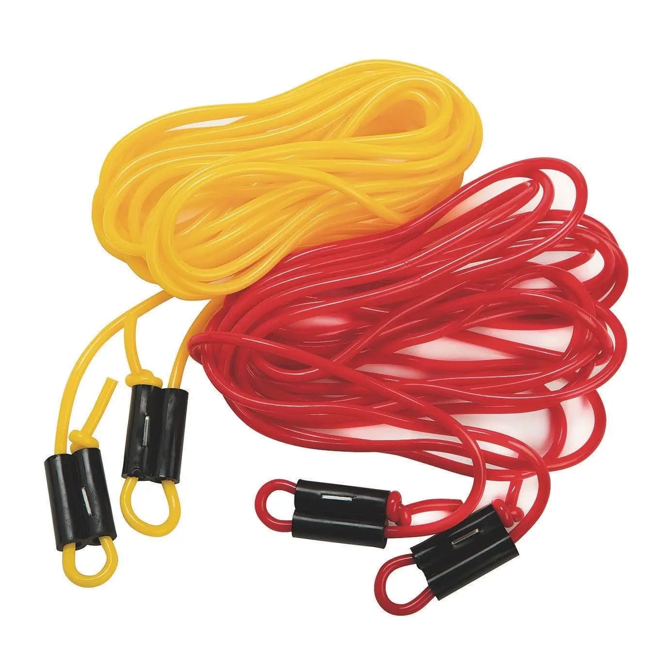 Set di Corde per Saltare Doppie da 16 Piedi per Divertimento di Gruppo, 2 Corde in Vinile con Anelli Regolabili per le Dita