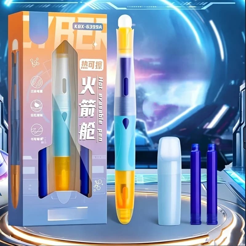 1/2 Set Erasable Fountain Pen Set with Blue Ink Refills, Suitable for Primary and Secondary School Students Practicing Calligraphy, Large Capacity, Replaceable Ink Cartridges, Crystal Blue, Essential for Study and Office Use, Hot-Selling Erasable Fountain Pen, Great Holiday Gift